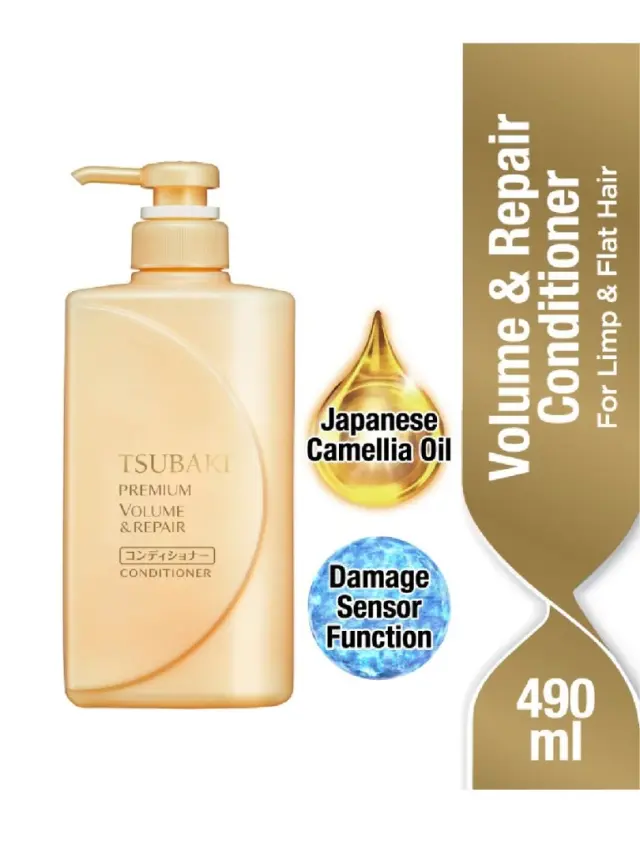 TSUBAKI Premium Volume & Repair Conditioner 450ml - Μαλακτική κρέμα μαλλιών για επανόρθωση κ όγκο