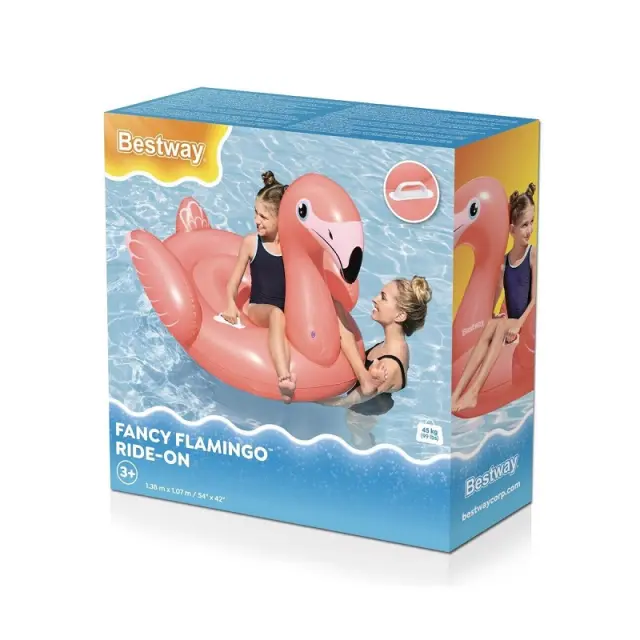 Φουσκωτό Στρώμα Θαλάσσης Flamingo με Χειρολαβές 138x107cm 3