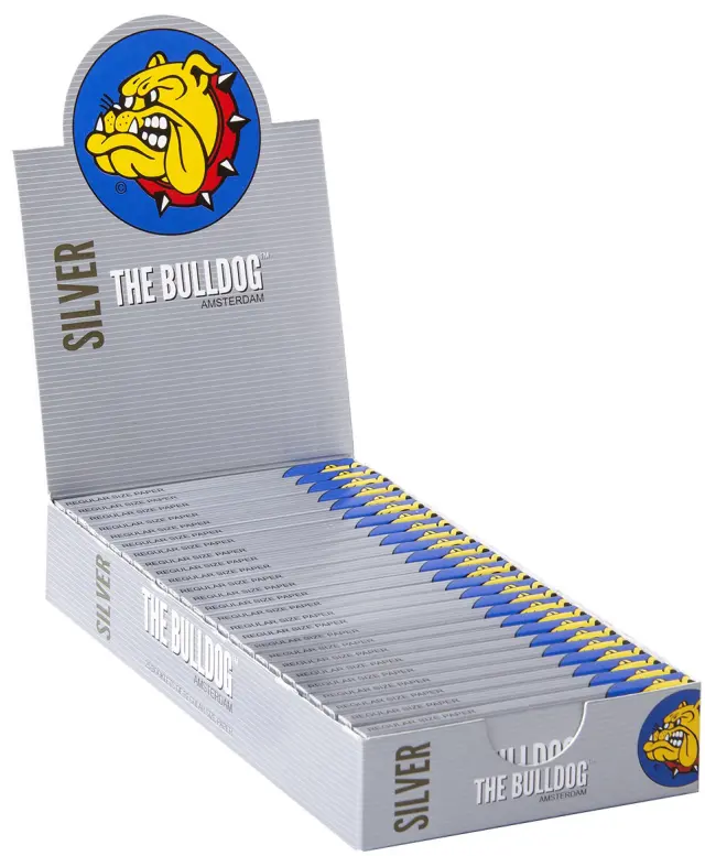 The Bulldog Χαρτάκια - Ασημί 50φ. - Regular Size 25τεμ.