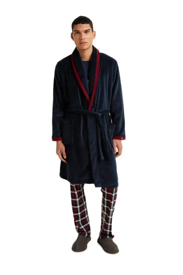 Vamp ανδρική χειμερινή μακριά ρόμπα fleece 25619-1