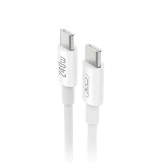 Καλώδιο USB High-Speed Type-C αρσ. - Type-C αρσ. 240W, 1m, σε λευκό χρώμα 2