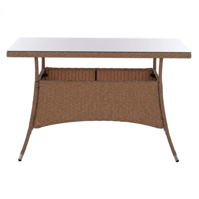 ΤΡΑΠΕΖΙ ΜΕΤΑΛΛΙΚΟ RATTAN ΜΠΕΖ ΚΑΦΕ FB95141.32 120x70x75Υ εκ. 3