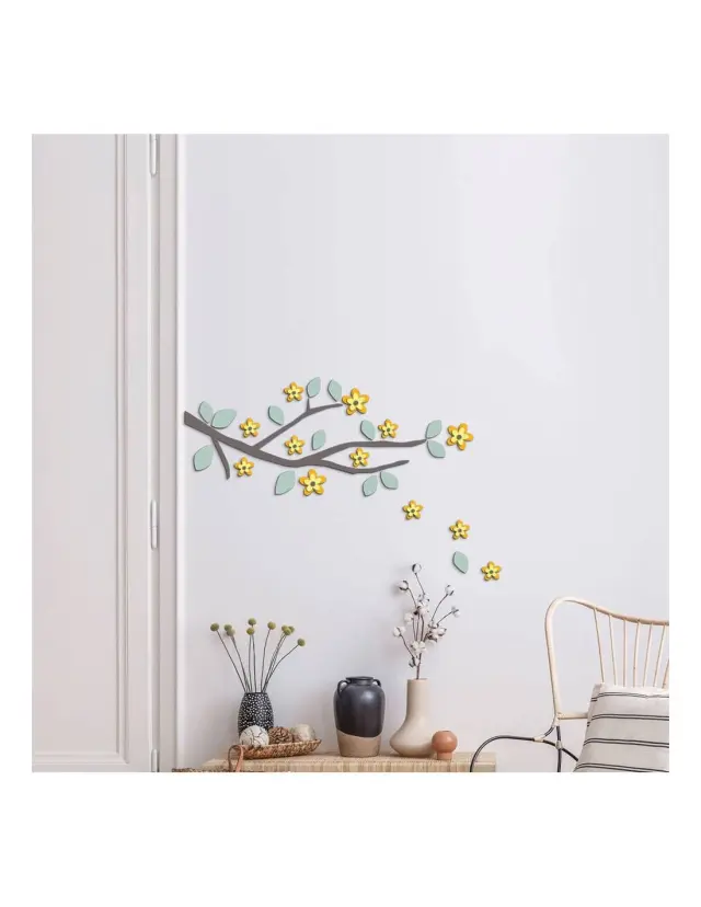 Αφρώδη Αυτοκόλλητα Τοίχου Ango Yellow Branch 54514