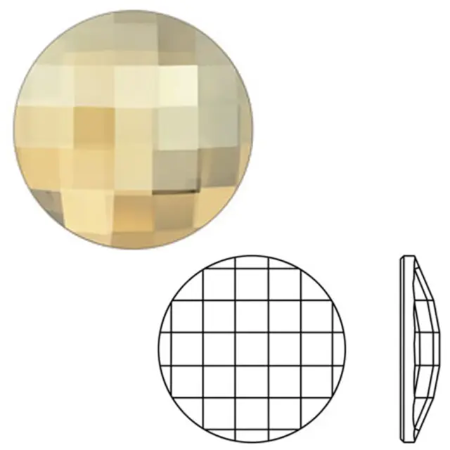 Swarovski 2035 Chessboard Circle Crystal Golden Shadow Ø14mm - 2τεμ