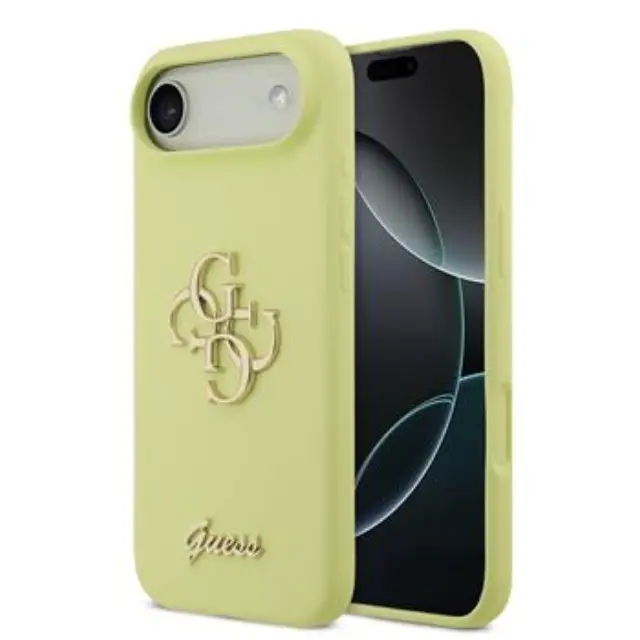 Guess Liquid Silicone 4G Metal Logo Case for iPhone Air Yellow