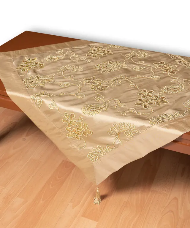 Σατέν τραπεζοκαρέ 7710 (135cm x 135cm) χρυσό - -
