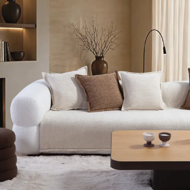 Ριχτάρι Διθέσιου Καναπέ Venezia 170x250 Nef Nef Homeware, 58%ΑΚΡ-25%BAMB-17% ΠΟΛ - ECRU (041394)