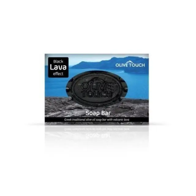 OLIVE TOUCH Black Lava Effect Χειροποίητο Σαπούνι 100gr
