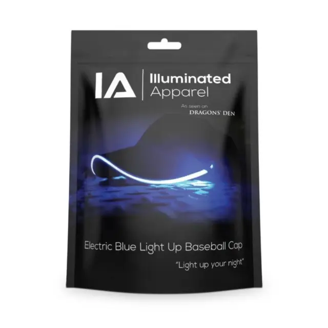 Illuminated Led Light Up Baseball Cap Black-Electric Blue - One Size
