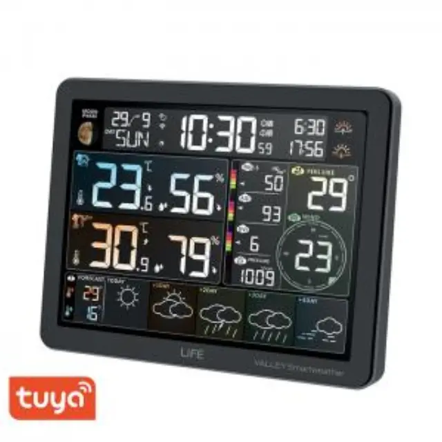 TUYA Smart Wi-Fi μετεωρολογικός σταθμός με ασύρματο εξωτερικό αισθητήρα, έγχρωμη οθόνη LCD 7.5\" και πρόγνωση καιρού 5 ημερών 2