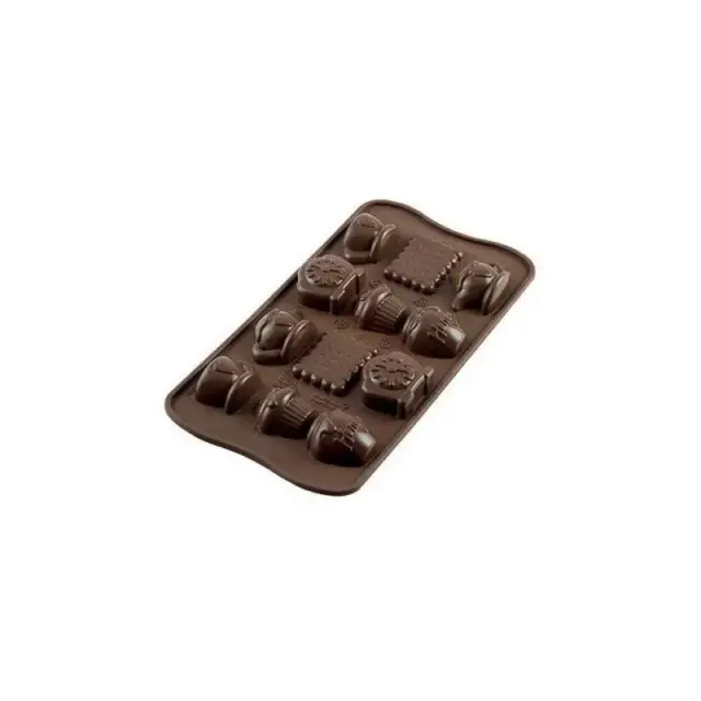 Silikomart Φόρμα Σιλικόνης Tea Time 5,1x2,3x1,45cm Καφέ