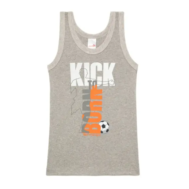 Minerva Παιδικό Φανελάκι Αγόρι Τιράντα Born To Kick, Χρώμα Γκρι Μελανζέ