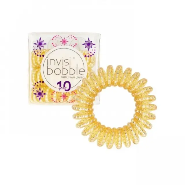 Invisibobble Original Time to Shine Gold Rush Λαστιχάκια Μαλλιών, 3τμχ 2