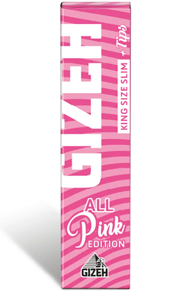 GIZEH Χαρτάκια All Pink Edition King Size Slim + Tips - Μαγνητικό Κλείσιμο