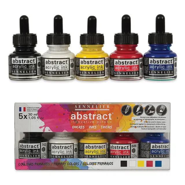 Sennelier Abstract Ακρυλικά Μελάνια Σετ 5 Χρώματα