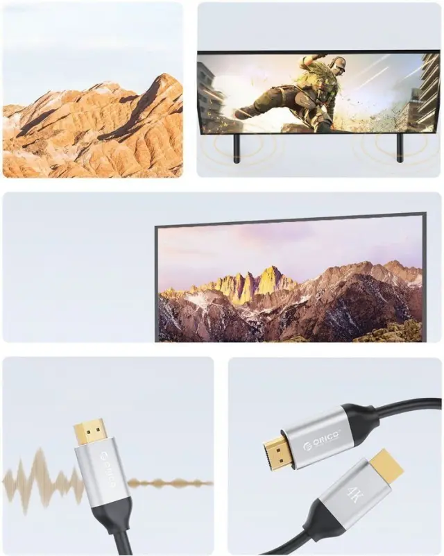 Orico® H4Y1 Καλώδιο HDMI σε HDMI 2.0 4K 60Hz 1m- Black 2