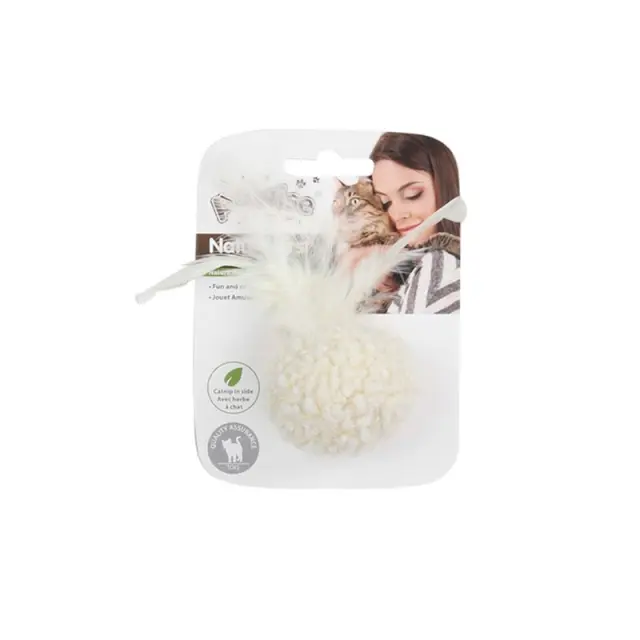 Pawise Simple Cat Λούτρινη Μπάλα με Φτερά & Catnip (14cm) 20x0x11cm Μονόχρωμο