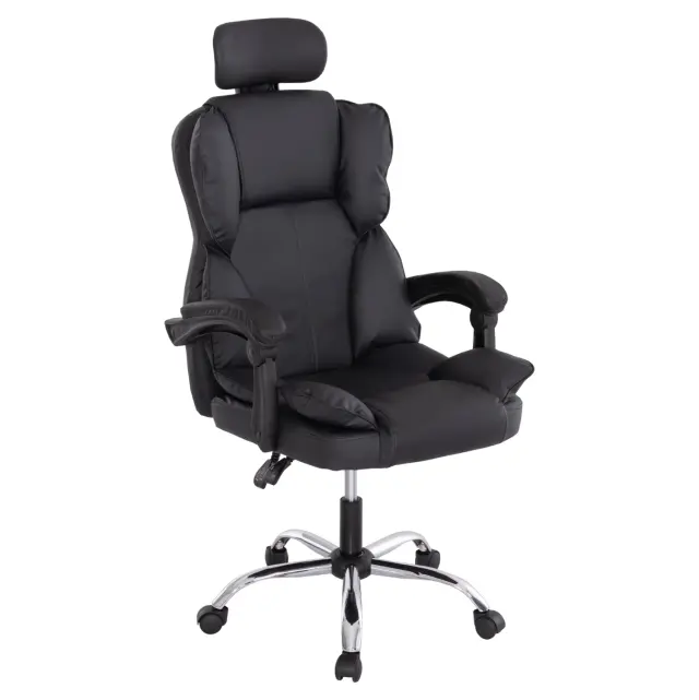 ΚΑΡΕΚΛΑ ΓΡΑΦΕΙΟΥ FB91202 ΜΑΥΡΟ PVC & NYLON-ΜΕΤΑΛ.ΧΡΩΜΙΟ ΒΑΣΗ 63x73x129Υεκ