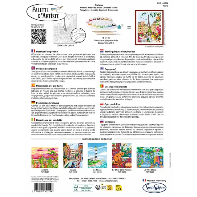SentoSphere PALETTE D'ARTISTE Paint by Numbers - Paris 028-45214 3