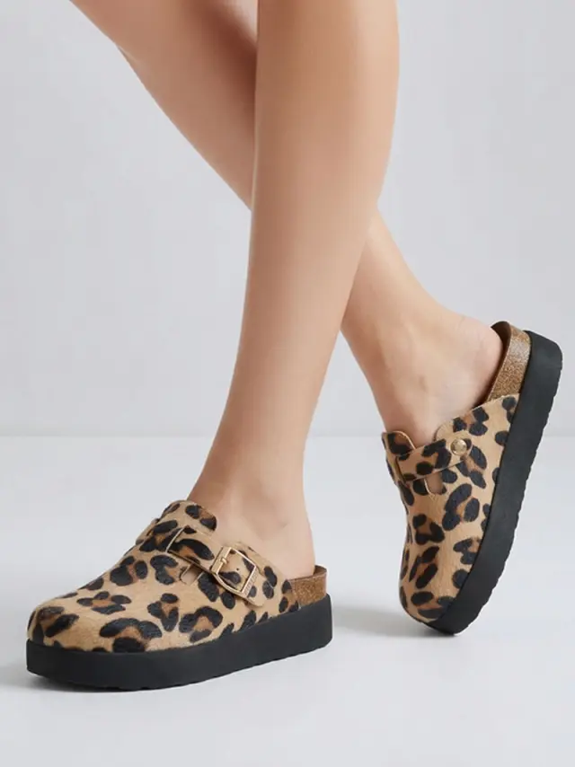 Genuins Σαμπώ Γυναικείο δέρμα Nubuck Καφέ GEN/RIVA PLATFORM G106592 LEOPARD 2