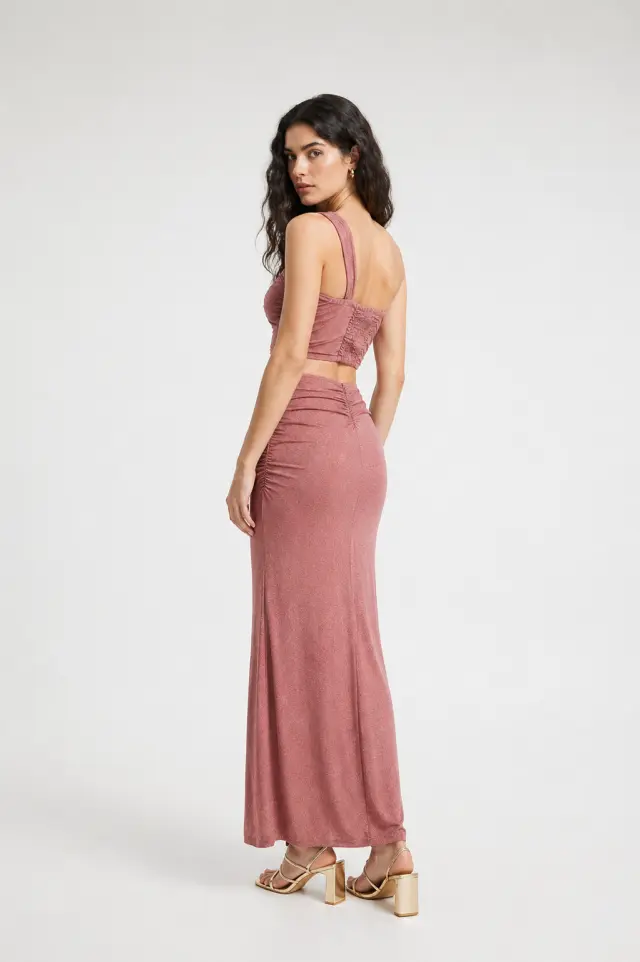 Maxi Φούστα με Draping & Σκίσιμο HYNDRIA SKIRT - XS 3