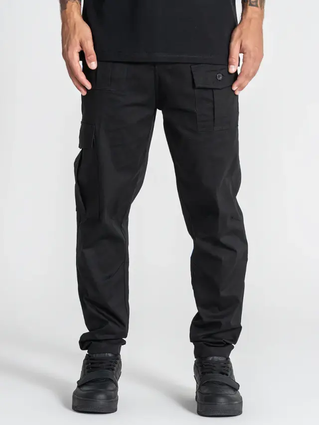 Gianni Kavanagh Ανδρικό Cargο Chino Παντελόνι – Black - XL