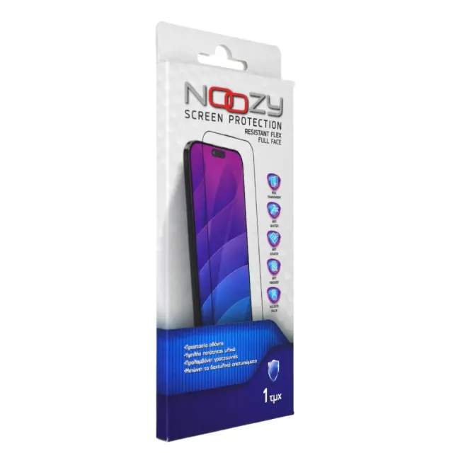 Tempered Glass Noozy Full Face Resistant Flex 9H για Apple iPhone 16 Plus 15 Plus