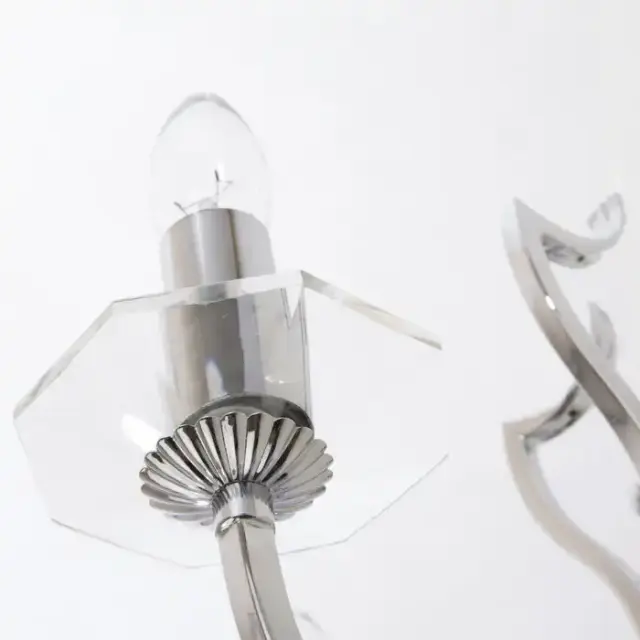 Sconce RIGA W02779CH Classic Διπλός Επιτοίχιος Φωτισμός με Κρύσταλλα Ασημί 3
