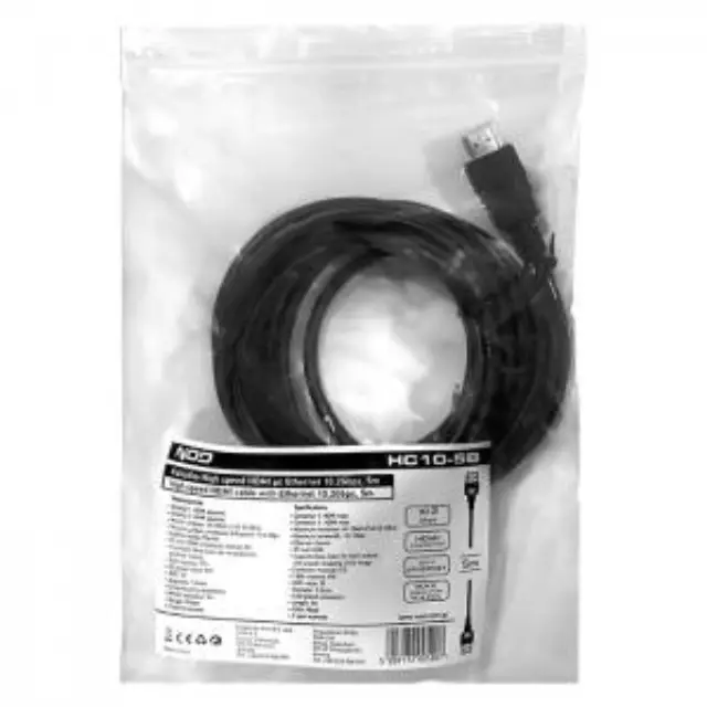 Καλώδιο High speed HDMI με Ethernet 10.2Gbps, HDMI αρσ. - HDMI αρσ., 5m. 2