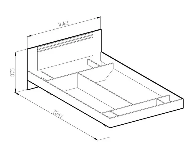 Υπέρδιπλο Κρεβάτι για Στρώμα 160x200cm MILADA 2