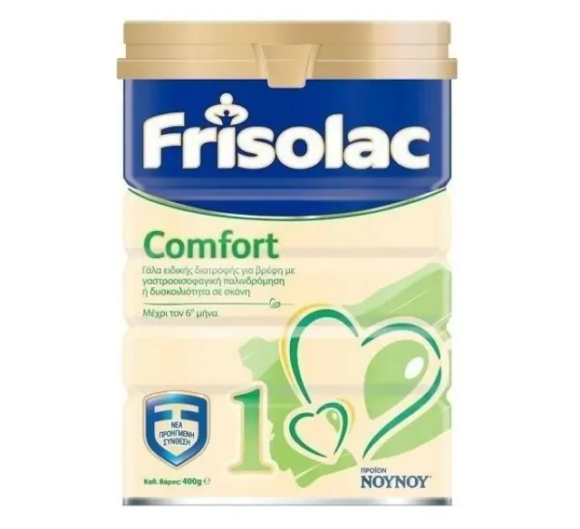 Frisolac 1 Comfort Ειδικό Γάλα για Βρέφη από 0-6 Μηνών με Γαστροοισοφαγική Παλινδρόμηση ή Δυσκοιλιότητα, 400gr