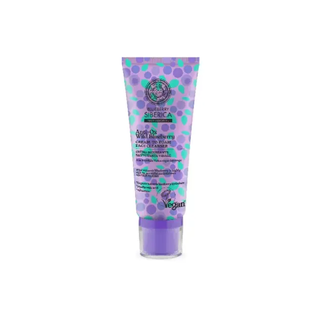 Natura Siberica Anti-OX Wild Blueberry Cream-to-Foam Face Cleanser, Κρεμώδες Αφρός Καθαρισμού για το Πρόσωπο 100ml