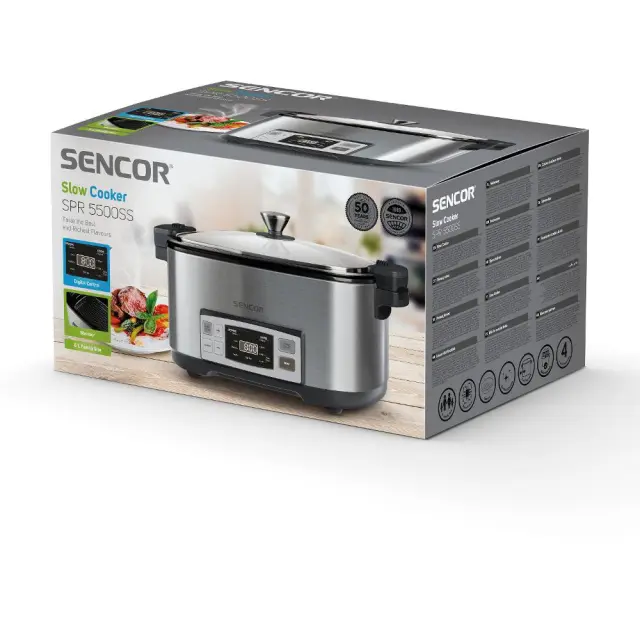 Ηλεκτρική Γάστρα με Χωρητικότητα 6lt 1350W Sencor SPR 5500SS Ασημί 2