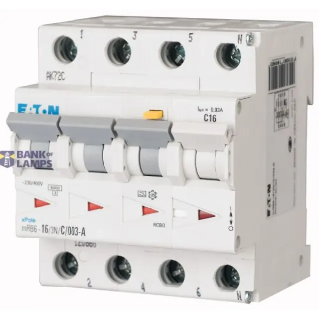 mRB4-32/3N/C/03-A RCD/MCB combination, 32 A, 300 mA, MCB trip characteristic: C, 3p+N, RCD trip characteristic: A