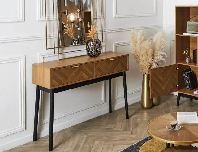 Kονσόλα Εισόδου Felix Home Deco Factory με 2 συρτάρια και διαστάσεις 100x35x80cm HD0301 2
