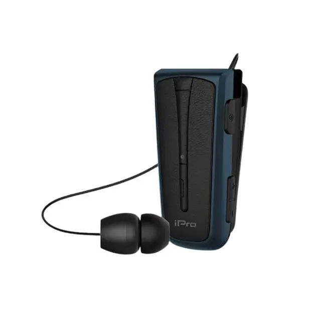 Στερεοφωνικό Ακουστικό Bluetooth iPro RH219s Retractable με Δόνηση Μαύρο-Μπλε N60589