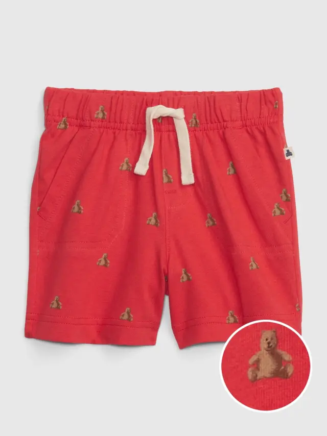 Κόκκινο Βρεφικό 100% Οργανικό Βαμβάκι Mix and Match Pull-On Σορτς tomato red