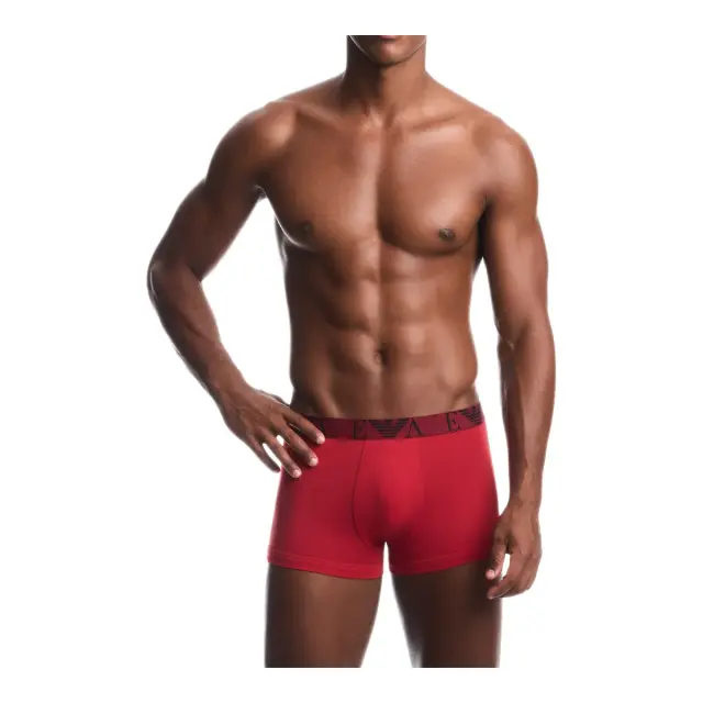 Emporio Armani Ανδρικό Boxer Bold Monogram Waistband - Τριπλό Πακέτο, Χρώμα Black-Cherry-Black 2