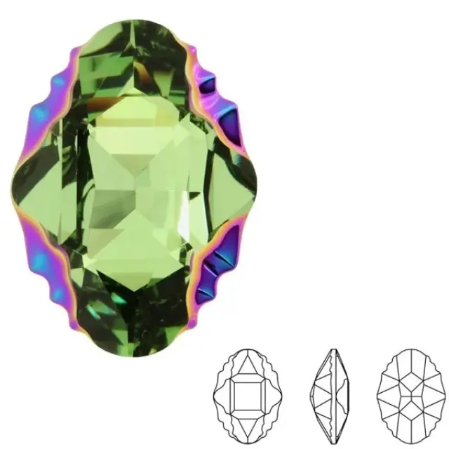 Swarovski 4926 Oval Tribe Fancy Stone Peridot & Scarabaeus Green 14x10mm - 1τεμ