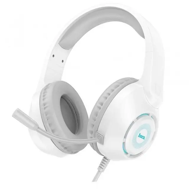 Hoco Over Ear Gaming Ακουστικά σύνδεσης 3.5mm/USB με μικρόφωνο Άσπρο W108