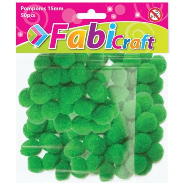 Pompoms Fabi 1.5cm 50τεμ Πράσινο