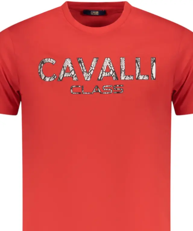Cavalli Class - Ανδρική Μπλούζα T-Shirt Κοντομάνικη Regular Fit TXT61GJD060-02000 Κόκκινο 3