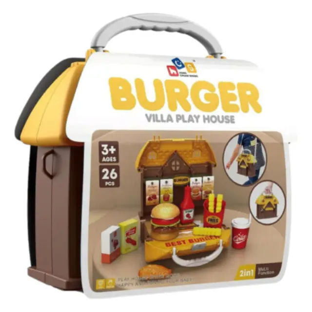 Σετ Παιδικό Βαλιτσάκι Burger 26τμχ Πολύχρωμο Πλαστικό για 3+ 689-45 3