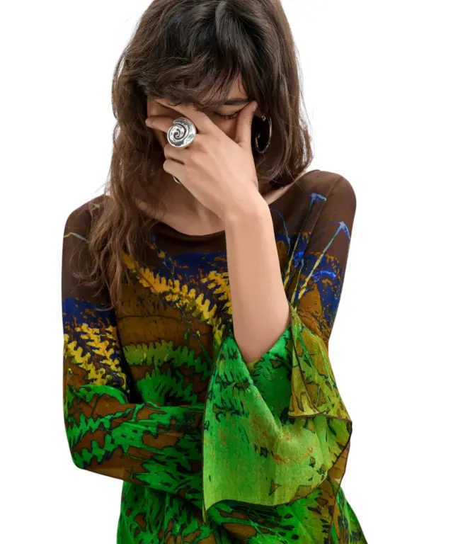 Desigual - Γυναικεία Μπλούζα Forest Monsieur Christian Lacroix 26WWBW01-4105 Πράσινο/Καφέ 3