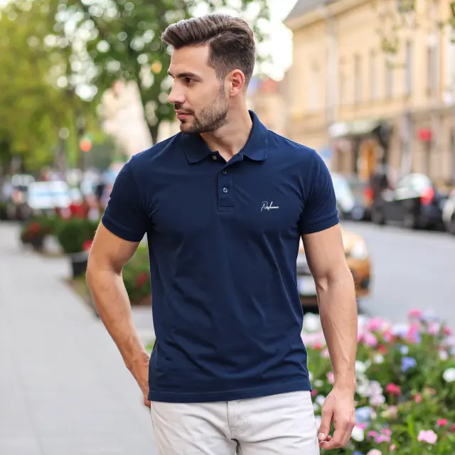 Μπλούζα Polo Noshame® Navy με τύπωμα - 142512 - XL