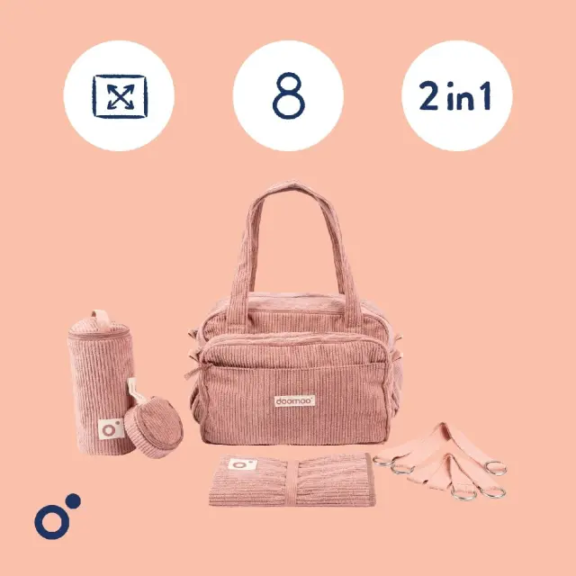 DOOMOO FLUFFY DIAPER BAG PINK - ΤΣΑΝΤΑ ΑΛΛΑΞΙΕΡΑ 3