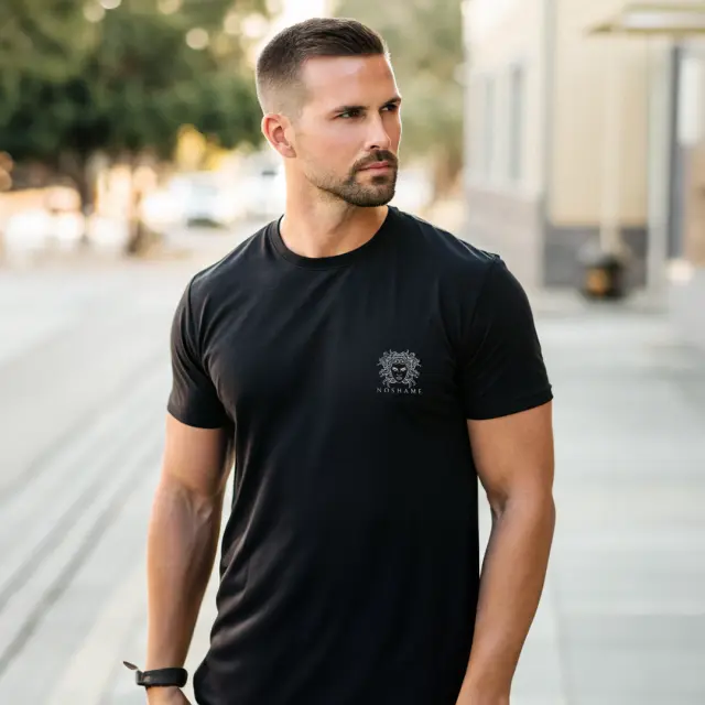 T-shirt Noshame® Μαύρο με τύπωμα Medusa - 112573 - XXL