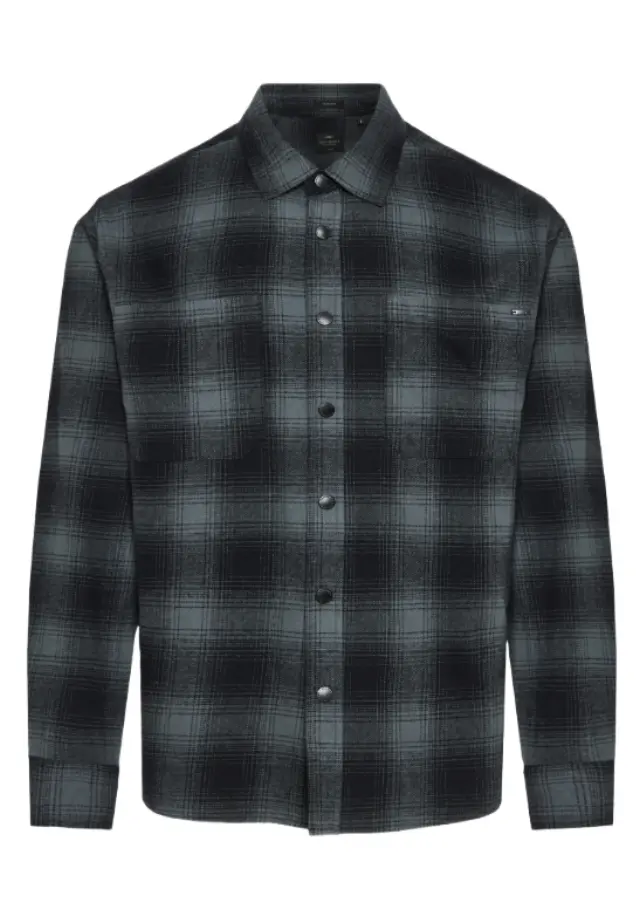 FunkyBuddha ανδρικό καρό overshirt flannel FBM014-050-05-1