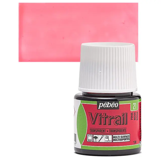 Pebeo Vitrail Διάφανο Σμάλτο - 21 Pink - 45ml