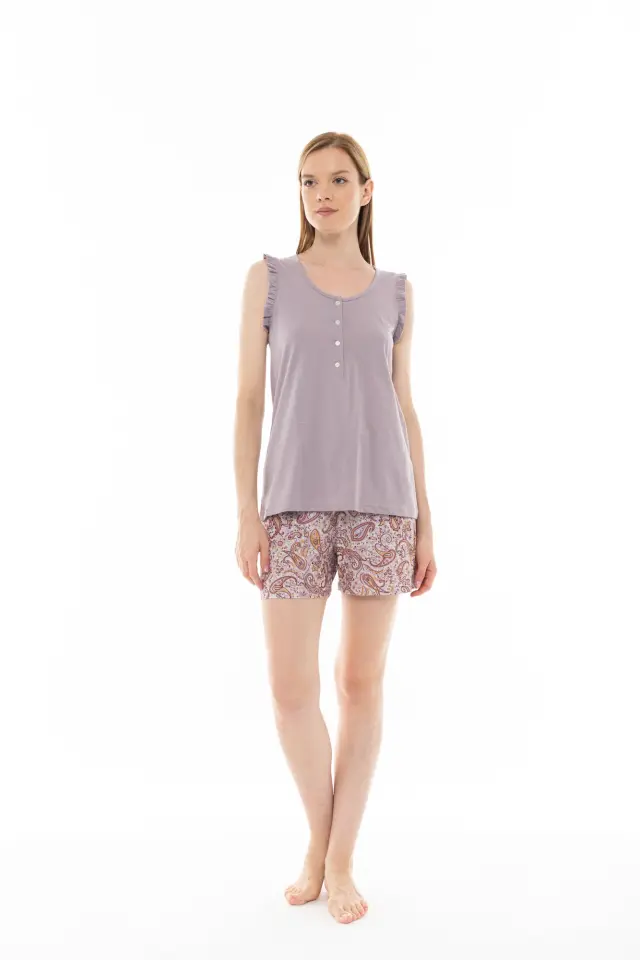 S1241 - Type - PYJAMA SHORTS VIOLETE PAISLEY - M 3